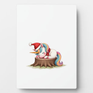 Cute Unicorn with Scarf Christmas Xmas Holiday T-S Plaque