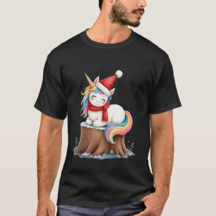 Cute Unicorn with Scarf Christmas Xmas Holiday T-S T-Shirt