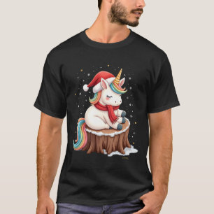 Cute Unicorn with Scarf Christmas Xmas Holiday T-S T-Shirt