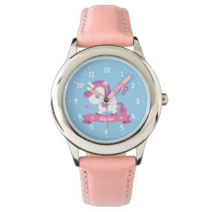 Cute Unicorn with Wings Girls Personalized Watch