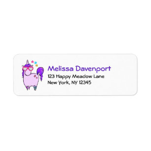 Cute Unicorne dans les lunettes en forme de coeur