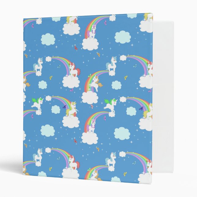Cute Unicorns and Rainbows Binder (Front/Inside)