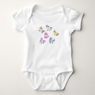 cute unicorns baby bodysuit