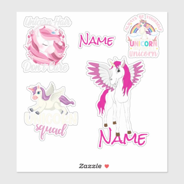 Cute Unicorns Custom-Cut Vinyl Sticker (Sheet)