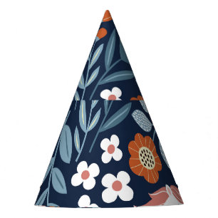 Cute Unicorns Floral Vintage Pattern Party Hat