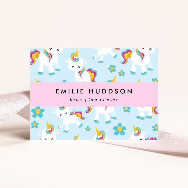 Cute Unicorns, Kids Play Centre, Activity Centre Business Card (Creator Uploaded)