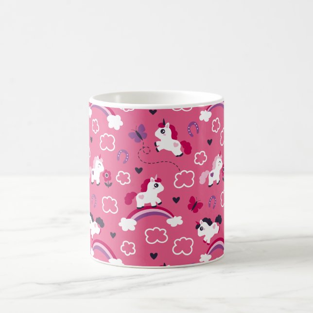 Cute Unicorns Pattern Coffee Mug (Center)