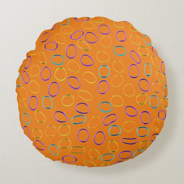 Cute Unique Abstract Pattern Round Pillow (Front)