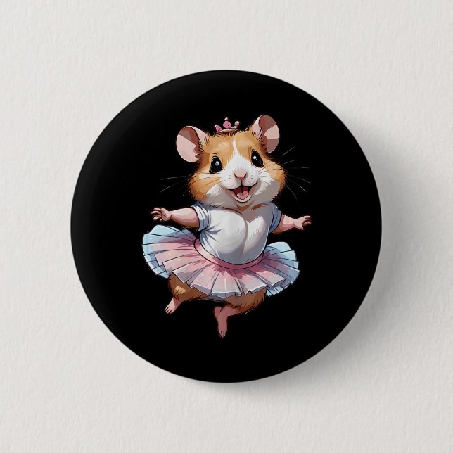 Cute Unique And Modern Hamster Ballet And Ballerin 2 Inch Round Button (Front)
