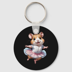 Cute Unique And Modern Hamster Ballet And Ballerin Keychain