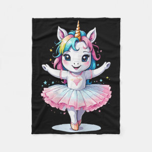 Cute Unique And Modern Unicorn Ballet And Ballerin Fleece Blanket