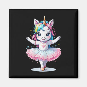 Cute Unique And Modern Unicorn Ballet And Ballerin Magnet