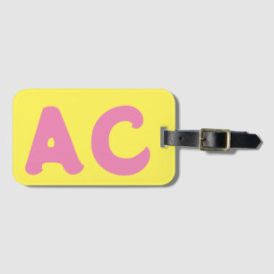 Cute Unique Initial Monogram Personalised Luggage Tag
