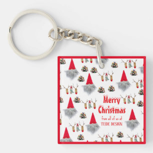 Cute unique red Christmas keychain customer gift