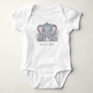 cute unisex elephant add text baby bodysuit