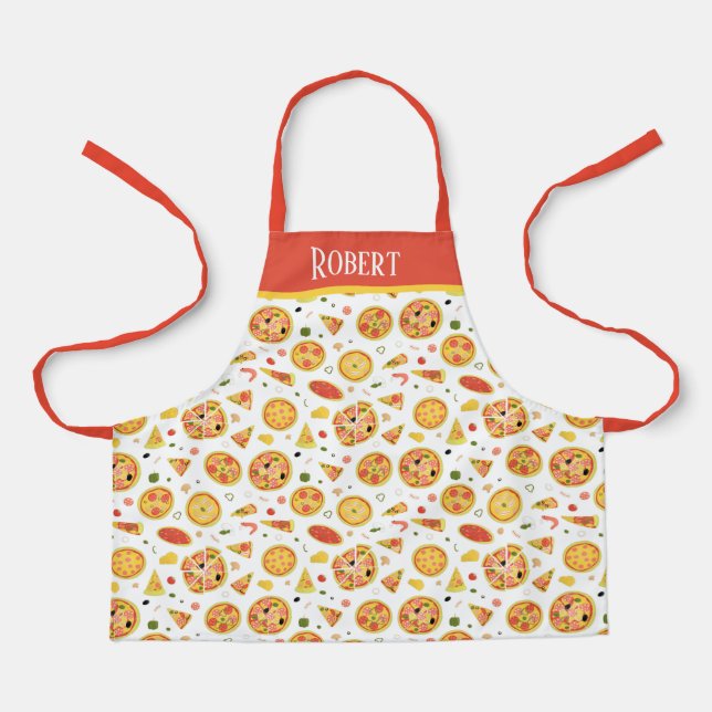 cute unisex kids baking pizza apron (Front)