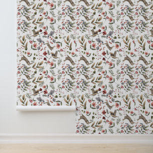 Cute unisex kids Woodland animals Wallpaper