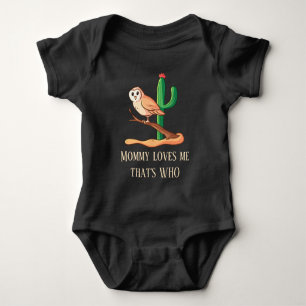 cute unisex owl Mommy love add text Baby Bodysuit
