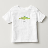 Cute Unisex Watercolor Crocodile Safari with Name