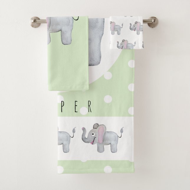 Cute Unisex Watercolor Elephant Safari bébé/enfant (En situation)