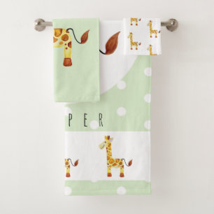 Cute Unisex Watercolor Giraffe Safari bébé/enfant