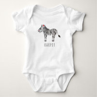 Cute Unisex Watercolor Zebra Safari with Name