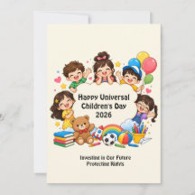 Cute Universal Children's Day Flat Greeting Card