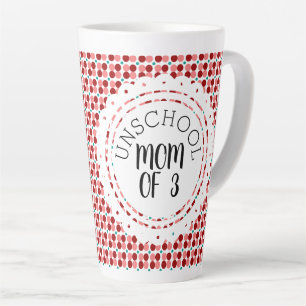 Cute Unschool Mom of Number of Kids Dots Latte Mug