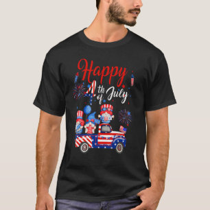 Cute Us Flag Firework Three Gnomes Independence 4t T-Shirt