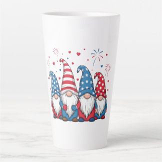 Cute USA American Gnomes Cartoon Latte Mug