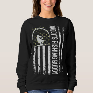 Cute Usa Patriotic Daddy's Fishing Buddy Young Fis Sweatshirt