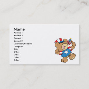 cute USA patriotic teddy bear design Business Card