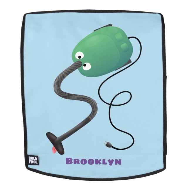 Cute vacuum cleaner cartoon humour backpack (Removable Face)