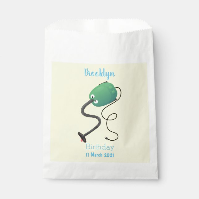 Cute vacuum cleaner cartoon humour  favour bag (Front)