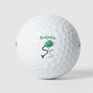 Cute vacuum cleaner cartoon humour golf balls