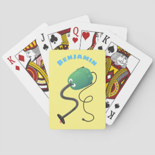 Cute vacuum cleaner cartoon humour playing cards