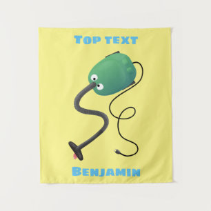 Cute vacuum cleaner cartoon humour tapestry