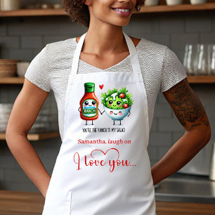 Cute Valentine Apron Funny Food Quotes Custom Name