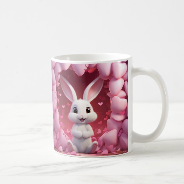 Cute Valentine Bunny Mug | Valentine's Day Mug (Droite)