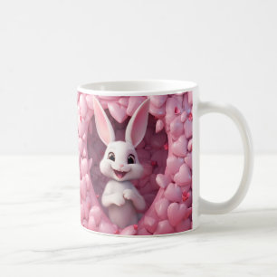 Cute Valentine Bunny Mug    Valentine's Day Mug