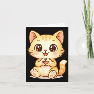 Cute valentine cat heart love valentines day card