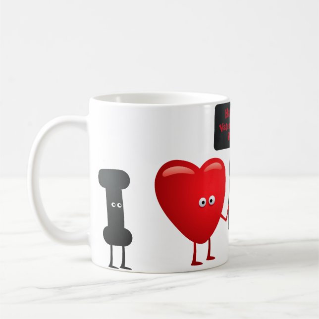 Cute Valentine Characters Mug - Happy Valentine's  (Left)