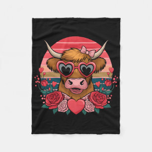 Cute Valentine Cow Lover Funny Valentines For Wome Fleece Blanket