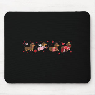 Cute Valentine Dachshund Cupid Puppy Dog Mom Dad M Mouse Pad