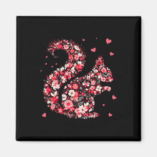 Cute Valentine Day Funny Girls Squirrel Valentines Magnet