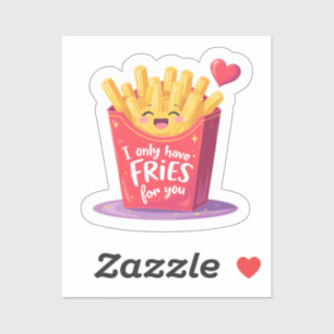 Cute Valentine French Fries Pun