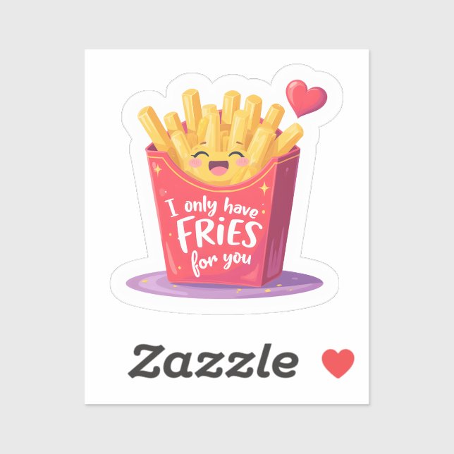 Cute Valentine French Fries Pun (Sheet)