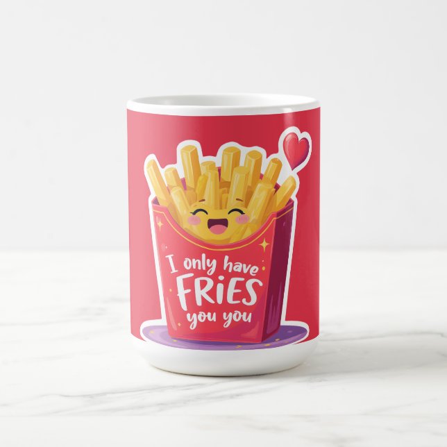 Cute Valentine French Fries Pun Coffee Mug (Center)