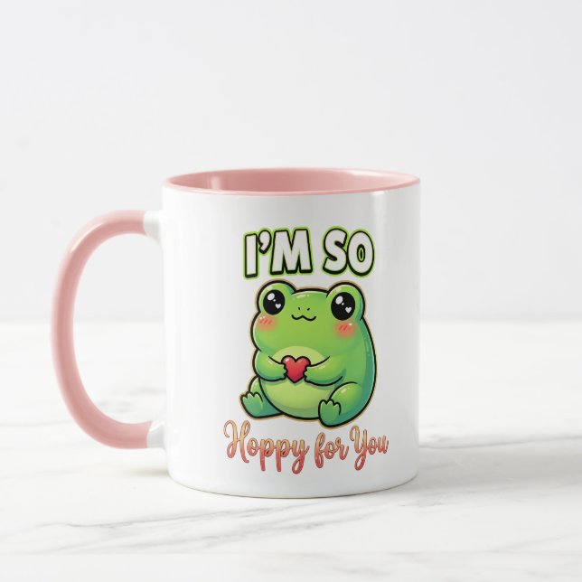 Cute Valentine Frog – I’m So Hoppy for You Mug (Left)