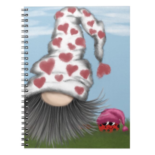 Cute Valentine Gnome Notebook (Front)